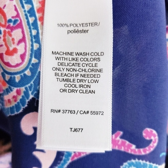 LAUNDRY - Sleeveless Top Pink and Blue Paisley… - Picture 7 of 8